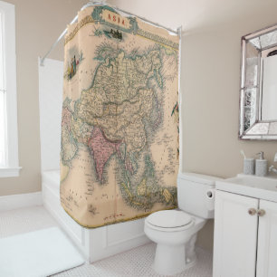 Antique Old Map Inspired (11) Shower Curtain
