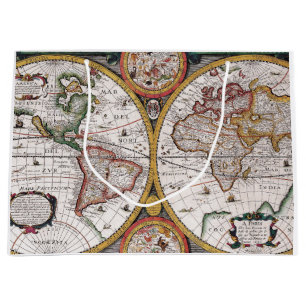 Antique Old Map Inspired (12) Large Gift Bag