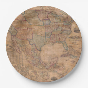 Antique Old Map Inspired (13) Paper Plate