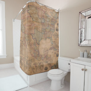 Antique Old Map Inspired (13) Shower Curtain
