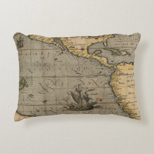 Antique Old Map Inspired (14) Luggage Tag Decorative Cushion