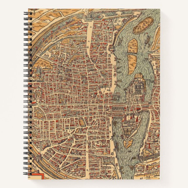 Antique Old Map Inspired (14) Notebook (Front)