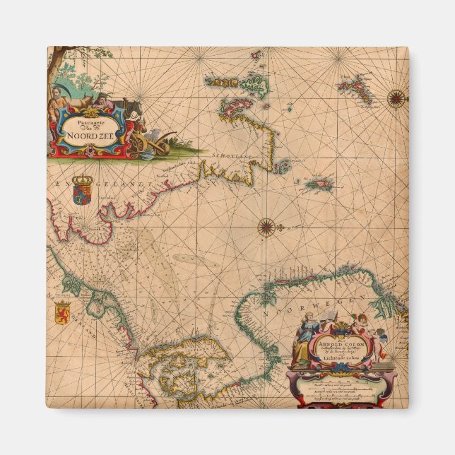 Antique Old Map Inspired (1) Magnet (Front)
