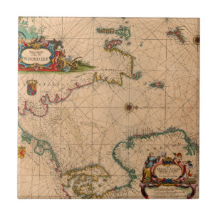 Antique Old Map Inspired (1) Tile