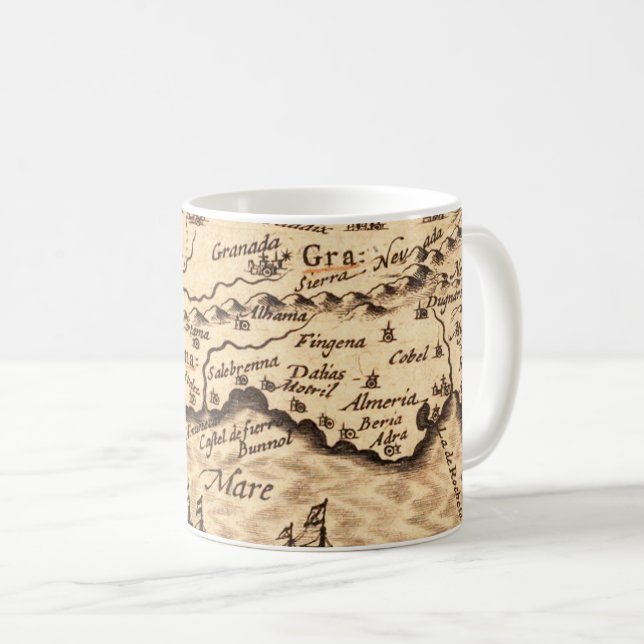 Antique Old Map Inspired (3) Coffee Mug (Front Right)