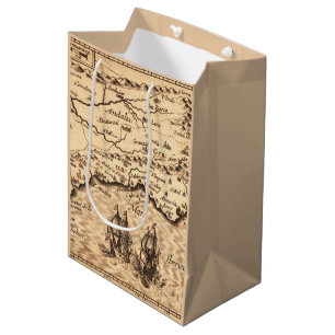Antique Old Map Inspired (3) Medium Gift Bag