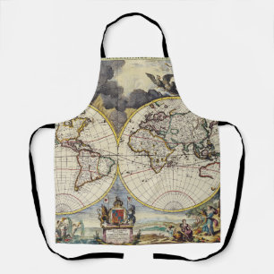 Antique Old Map Inspired (4) Apron