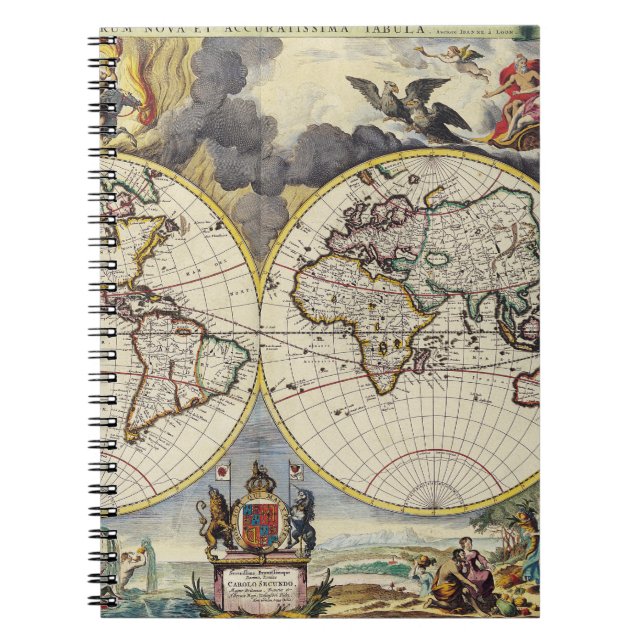 Antique Old Map Inspired (4) Notebook (Front)