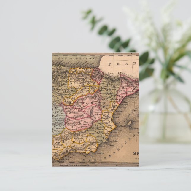 Antique Old Map Inspired (5) Postcard (Standing Front)