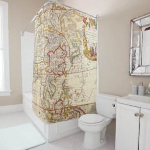 Antique Old Map Inspired (6) Shower Curtain