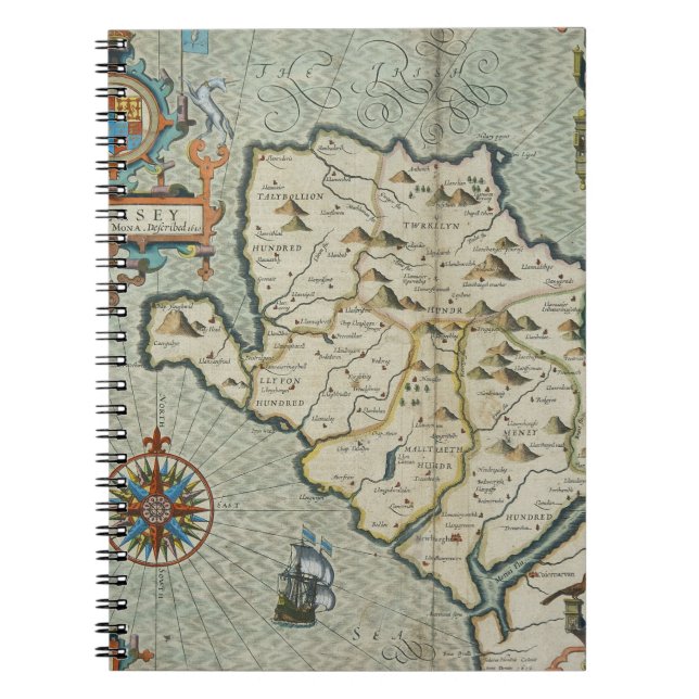 Antique Old Map Inspired (7) Notebook (Front)