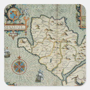 Antique Old Map Inspired (7) Square Sticker