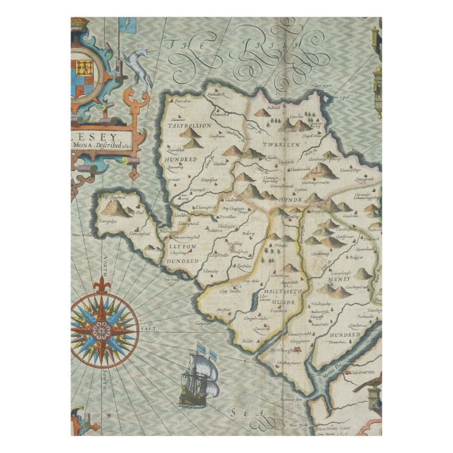Antique Old Map Inspired (7) Tablecloth (Front)