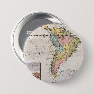 Antique Old Map Inspired (8) 7.5 Cm Round Badge