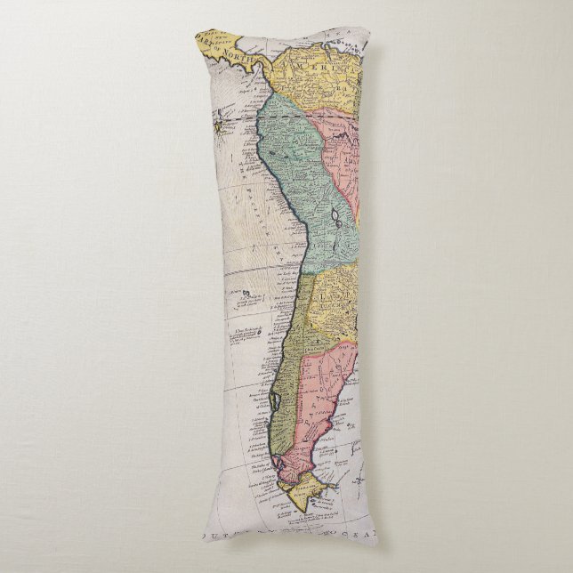 Antique Old Map Inspired (8) Body Cushion (Front Vertical)