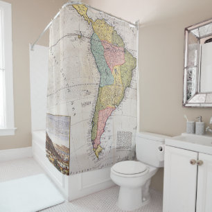 Antique Old Map Inspired (8) Shower Curtain