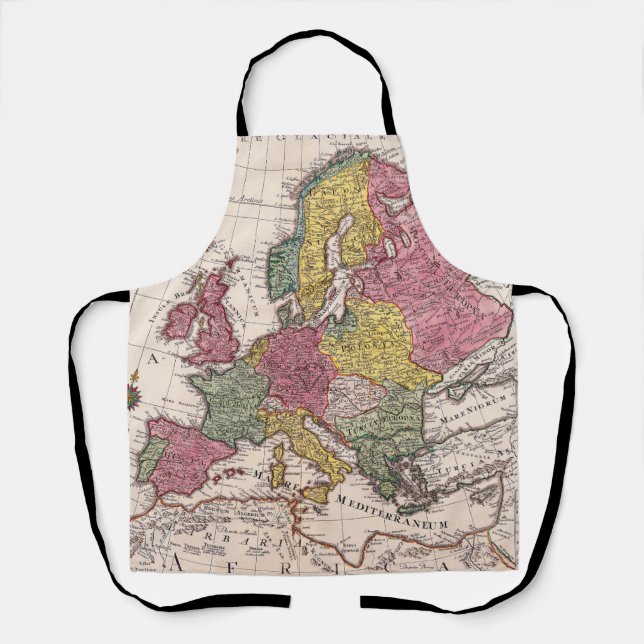 Antique Old Map Inspired (9) Apron (Front)