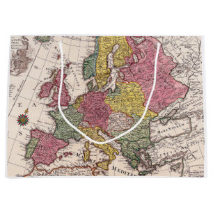 Antique Old Map Inspired (9) Large Gift Bag