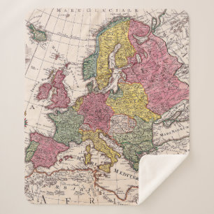 Antique Old Map Inspired (9) Sherpa Blanket