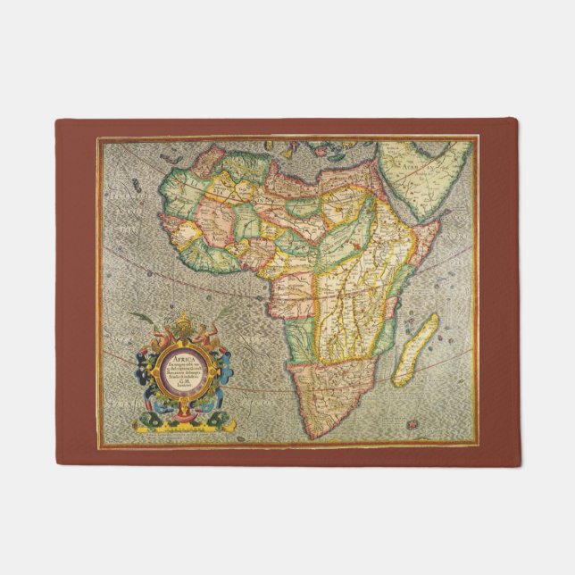 Antique Old World Gerardus Mercator Map of Africa Doormat (Front)