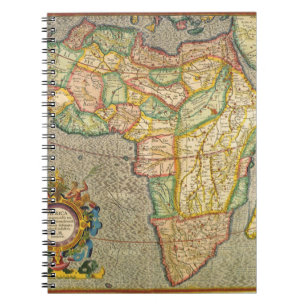 Antique Old World Gerardus Mercator Map of Africa Spiral Notebook