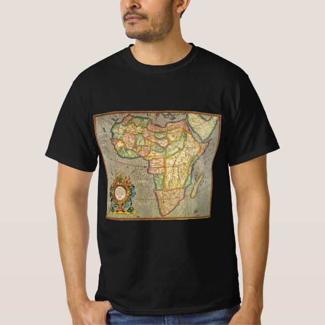 Antique Old World Gerardus Mercator Map of Africa T-Shirt (Front)