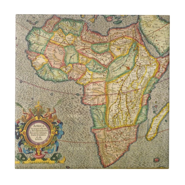Antique Old World Gerardus Mercator Map of Africa Tile (Front)