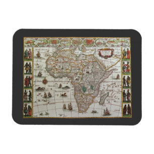 Antique Old World Map of Africa, c. 1635 Magnet