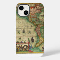 Antique Old World Map of the Americas by Hondius