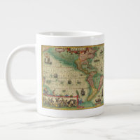 Antique Old World Map of the Americas by Hondius