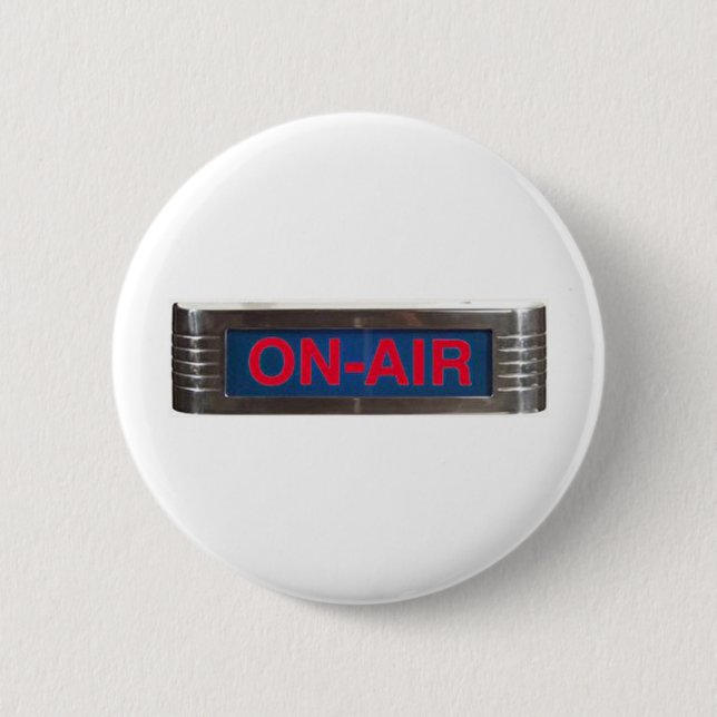 Antique On-Air Sign or On-The-Air Broadcasting 6 Cm Round Badge (Front)
