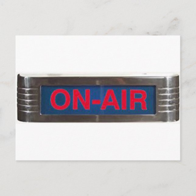 Antique On-Air Sign or On-The-Air Broadcasting Postcard (Front)