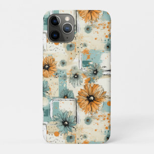 Antique Orange Blue Botanical Floral Cream Case-Mate iPhone Case