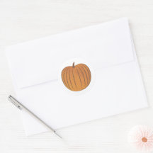 Antique Orange Foil Pumpkin Fall Envelope Seal
