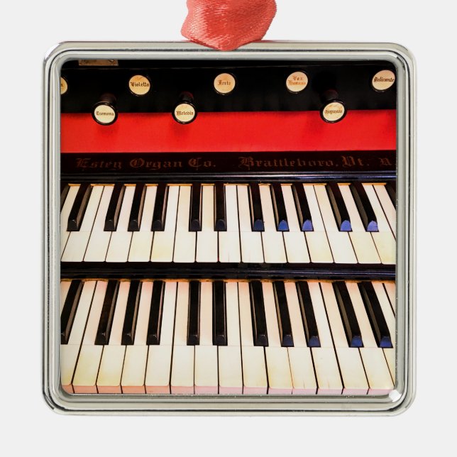 Antique Organ Keys Metal Tree Decoration (Front)