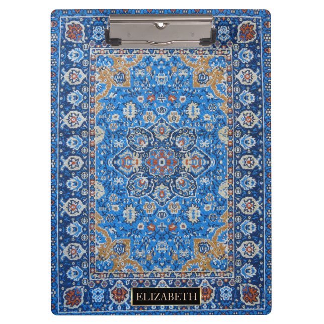 Antique Oriental Blue Turkish Persian Carpet Rug Clipboard (Front)
