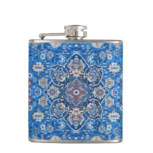 Antique Oriental BlueTurkish Persian Carpet Rug Hip Flask