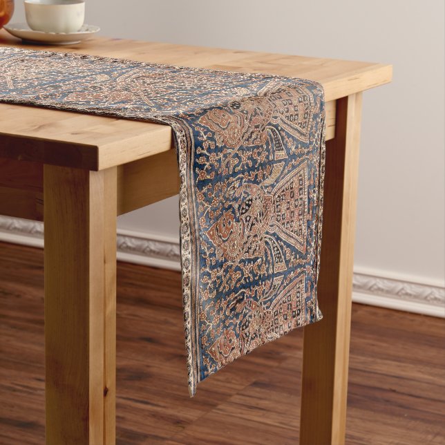 Antique Oriental Indonesia Mawa Pattern Short Table Runner (In Situ)