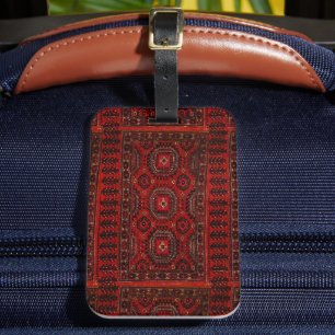 Antique Oriental rug design Luggage Tag