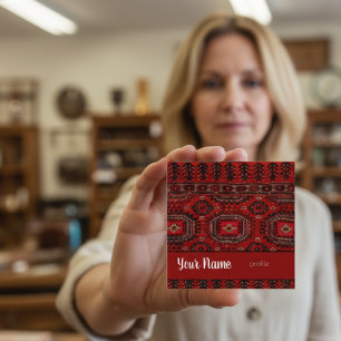 Antique oriental rug design Square Business Card