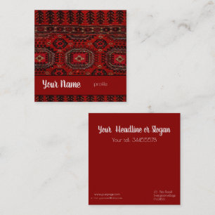 Antique oriental rug design Square Business Card