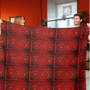 Antique Oriental rug look - reddish Fleece Blanket