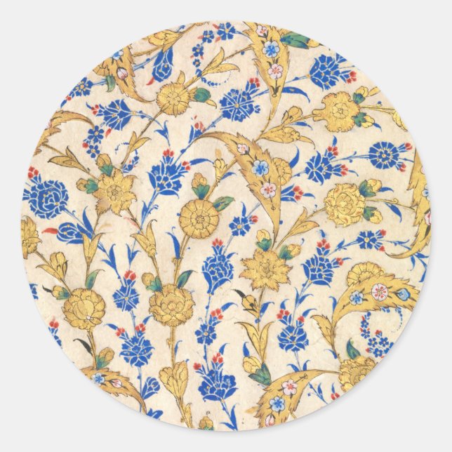 Antique Oriental Sultan Design Classic Round Sticker (Front)