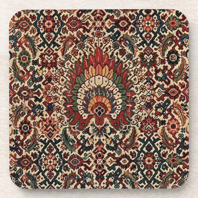 Antique Oriental Turkish Persian Carpet Rug Coaster (Front)