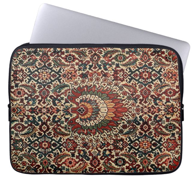 Antique Oriental Turkish Persian Carpet Rug Laptop Sleeve (Front)