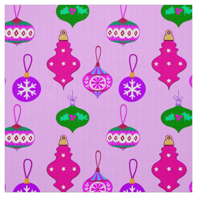 Antique Ornament Pattern in Pink, Teal and Orchid Fabric (Swatch)
