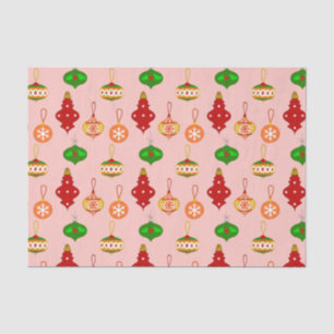 Antique Ornament Pattern in Red, Green and Pink Tissue Paper