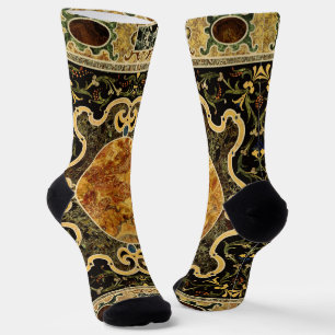 Antique Ornamental Italian Gemstone Pattern Socks