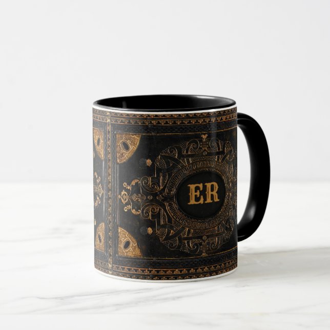 Antique Ornamental with your Initial(s)  Mug (Front Right)