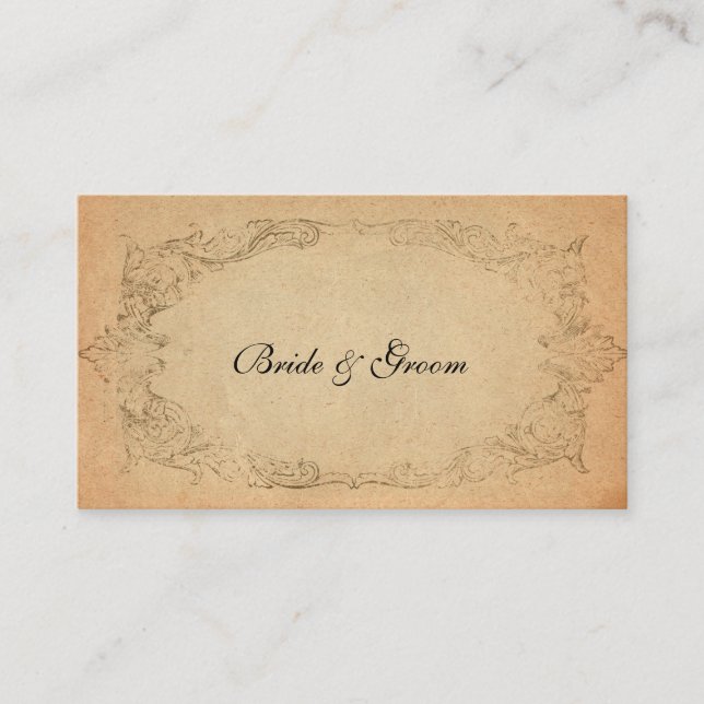 Antique Oval Parchment Place Cards (Front)